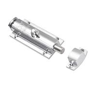 sourcing map Door Flush Bolt, 4-inch Zinc Alloy Security Sliding Barrel Latch Lock with Spring Switch (Nickel Plated)