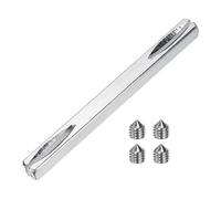 sourcing map Door Knob Spindle, 100mm Long Spare Door Handle Spindle Bar with Hex Screws, Square Doors Handle Parts Lock Replacement Part for Furniture Assembly, DIY Projects, Silver Tone