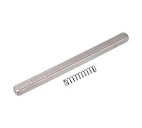 sourcing map Door Knob Spindle, 120mm Spare Door Handle Spindle Bar with Spring, Vintage Straight Knob Replacement Parts for Mechanical Locks, Silver Tone