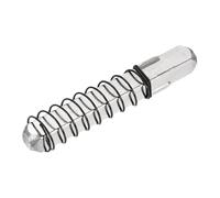 sourcing map Door Knob Spindle, 65mm Spare Door Handle Spindle Bar with Limit Spring, Vintage Straight Knob Replacement Parts for Mechanical Locks, Silver Tone