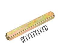 sourcing map Door Knob Spindle, 65mm Spare Door Handle Spindle Bar with Spring, Vintage Straight Knob Replacement Parts for Mechanical Locks, Gold Tone