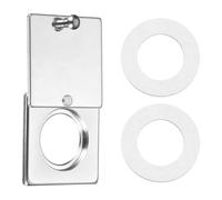 sourcing map Door Peep Hole Cover, OD 30mm ID 16mm Viewer Cover Door Peephole Privacy Security Metal for Peep Holes Home Office Hotel Travel Apartment, Square, Bright Chrome