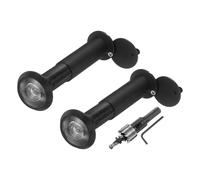 sourcing map Door Peephole, 2 Pcs Door Viewer Peephole with 1 16mm/0.63'' Drill Bit Kit Fit 2-3/5'' to 4-1/8'' Front Door 200 Degree Wide Angle Peepholes Reverse Privacy Covers, Matte Black