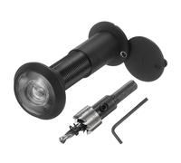 sourcing map Door Peephole, Door Viewer Peephole with 16mm/0.63'' Drill Bit Kit Fit 1-2/5'' to 2-2/5'' Front Door 200 Degree Wide Angle Peepholes Reverse Privacy Covers, Matte Black