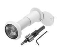 sourcing map Door Peephole, Door Viewer Peephole with 16mm/0.63'' Drill Bit Kit Fit 1-2/5'' to 2-2/5'' Front Door 200 Degree Wide Angle Peepholes Reverse Privacy Covers, White