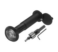 sourcing map Door Peephole, Door Viewer Peephole with 16mm/0.63'' Drill Bit Kit Fit 2-3/5'' to 4-1/8'' Front Door 200 Degree Wide Angle Peepholes Reverse Privacy Covers, Matte Black