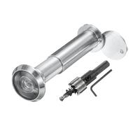 sourcing map Door Peephole, Door Viewer Peephole with 16mm/0.63'' Drill Bit Kit Fit 2-3/5'' to 4-1/8'' Front Door 200 Degree Wide Angle Peepholes Reverse Privacy Covers, Silver