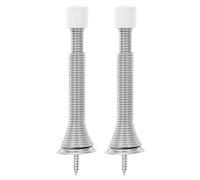 sourcing map Door Stop Adjustable 3" to 4-11/16" Silver 2Pcs | Spring Steel,Door Stopper,Flexible,Door Stoppers,for Bottom of Door,with Rubber Bumper Tips