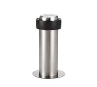 sourcing map Door Stopper Cylindrical Floor Mount Stop Brushed Stainless Steel 100mm Height 2pcs