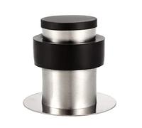 sourcing map Door Stopper Cylindrical Floor Mount Stop Brushed Stainless Steel 50mm Height