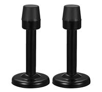 sourcing map Door Stopper Stop Bumper Wall Protector Sound Dampening Wall Mount W Rubber Tip Black 2pcs