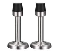 sourcing map Door Stopper Stop Bumper Wall Protector Sound Dampening Wall Mount w Rubber Tip Silver Tone 2pcs