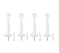sourcing map Door Stoppers, 4Pcs - Zinc Alloy Solid Rigid Door Stop with Screws & Expansion Tube, Door Stopper with Soft Rubber Tip for Protect Wall, Door (White)