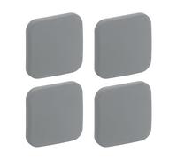 sourcing map Door Stoppers Wall Protector, 4pcs Soft Silicone Door Handle Buffer, Square Self Adhesive Door Knob Guard for Home Office, Grey