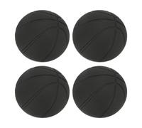 sourcing map Door Stoppers Wall Protector, 4pcs Soft Silicone Door Handle Buffers, Self Adhesive Door Knob Guard for Home Office, Black