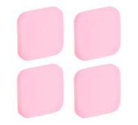sourcing map Door Stoppers Wall Protector, 4pcs Soft Silicone Door Handle Buffers, Square Self Adhesive Door Knob Guard for Home Office, Pink