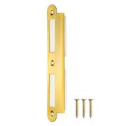 sourcing map Door Strike Plate, 180mm x 40mm 201 Stainless Steel Latch Deadbolt Strike Plate for Door Frame Door Jamb, Gold Round Edge