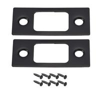 sourcing map Door Strike Plate, 2Pcs 57mm x 25.5mm 201 Stainless Steel Latch Deadbolt Strike Plate for Door Frame Door Jamb, Black