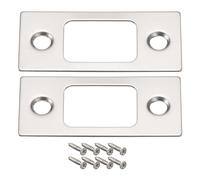 sourcing map Door Strike Plate, 2Pcs 57mm x 25.5mm 201 Stainless Steel Latch Deadbolt Strike Plate for Door Frame Door Jamb, Silver