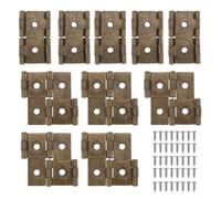 sourcing map Double Acting Folding Screen Door Hinge 1.85x1.85 Iron 10 Set|Green Bronze, Retro Cabinet Hinge, Two-Way Bidirectional, Mounting Screws Included, Room Divider Kitchen Bathroom