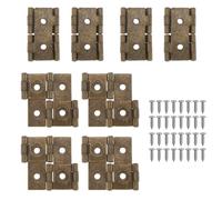 sourcing map Double Acting Folding Screen Door Hinge 1.85x1.85 Iron 8 Set|Green Bronze, Retro Cabinet Hinge, Two-Way Bidirectional, Mounting Screws Included, Room Divider Kitchen Bathroom