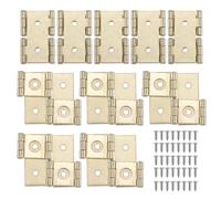 sourcing map Double Acting Folding Screen Door Hinge 1.85x2.13 Iron 10 Set|Golden Tone, Retro Cabinet Hinge, Two-Way Bidirectional, Mounting Screws Included, Room Divider Kitchen Bathroom