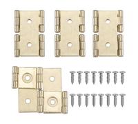 sourcing map Double Acting Folding Screen Door Hinge 1.85x2.13 Iron 4 Set|Golden Tone, Retro Cabinet Hinge, Two-Way Bidirectional, Mounting Screws Included, Room Divider Kitchen Bathroom