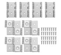 sourcing map Double Acting Folding Screen Door Hinge 1.85x2.13 Iron 8 Set|Satin Nickel, Retro Cabinet Hinge, Two-Way Bidirectional, Mounting Screws Included, Room Divider Kitchen Bathroom