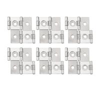 sourcing map Double Acting Hinges Folding Screen, 6Pcs 1.85" Double Swing Hinges Retro Style 270 Degree Rotation Screen Door Hinges, Nickel Silver