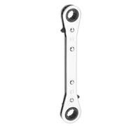 sourcing map Double Box End Reversible Ratcheting Wrench 11mm x 13mm CR-V Steel 180 Degrees Metric Double Head 12-Point 24-Teeth Adjustable Ratchet Gear Socket Spanner, Silver Grey