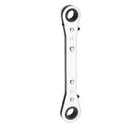 sourcing map Double Box End Reversible Ratcheting Wrench 12mm x 13mm CR-V Steel 180 Degrees Metric Double Head 12-Point 24-Teeth Adjustable Ratchet Gear Socket Spanner, Silver Grey