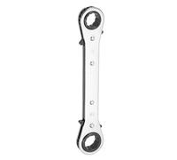 sourcing map Double Box End Reversible Ratcheting Wrench 16mm x 18mm CR-V Steel 180 Degrees Metric Double Head 12-Point 24-Teeth Adjustable Ratchet Gear Socket Spanner, Silver Grey