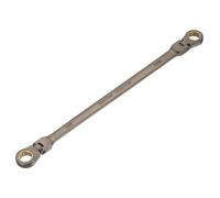 sourcing map Double Box End Wrench 5/8" x 11/16" Extra Long Flex Head 72-Tooth 12-Point Ratcheting Wrenches 180 Degree CR-V Steel for Garage Repair DIY, Black