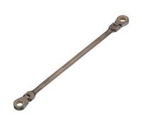 sourcing map Double Box End Wrench Extra Long Flex Head Metric 10 x 11mm 72-Tooth 12-Point Ratcheting Double Box End Wrench 180 Degree Flex Head CR-V Steel for Garage Repair DIY, Black