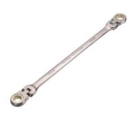 sourcing map Double Box End Wrench Extra Long Flex Head Metric 14 x 15 mm 72-Tooth 12-Point Ratcheting Double Box End Wrench 180 Degree Flex Head CR-V Steel for Garage Repair DIY, Black