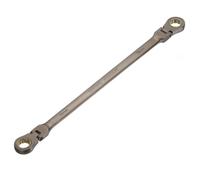 sourcing map Double Box End Wrench Extra Long Flex Head Metric 16 x 18 mm 72-Tooth 12-Point Ratcheting Double Box End Wrench 180 Degree Flex Head CR-V Steel for Garage Repair DIY, Black