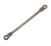 sourcing map Double Box End Wrench Extra Long Flex Head Metric 17 x 19 mm 72-Tooth 12-Point Ratcheting Double Box End Wrench 180 Degree Flex Head CR-V Steel for Garage Repair DIY, Black