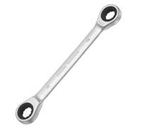 sourcing map Double Box End Wrench Metric 14-15mm 72-Tooth 12-Point Ratchet Gear Spanner Heat-Treated CR-V Ratcheting Spanner Tools for Garage Repair DIY, Matte Silver
