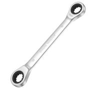 sourcing map Double Box End Wrench Metric 16-18mm 72-Tooth 12-Point Ratchet Gear Spanner Heat-Treated CR-V Ratcheting Spanner Tools for Garage Repair DIY, Matte Silver