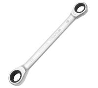 sourcing map Double Box End Wrench Metric 19-22mm 72-Tooth 12-Point Ratchet Gear Spanner Heat-Treated CR-V Ratcheting Spanner Tools for Garage Repair DIY, Matte Silver