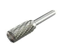 sourcing map Double Cut Tungsten Carbide Rotary File 15/32-inch Head 6mm Shank Cylinder End Cut