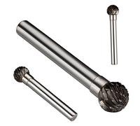 sourcing map Double Cut Tungsten Carbide Rotary File 2/5" Head 6mm Shank Ball Shaped