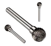 sourcing map Double Cut Tungsten Carbide Rotary File 9/16-inch Head 6mm Shank Ball Shaped
