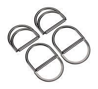 sourcing map Double D-Ring Buckles, 4pcs 60mm(2.36") Metal Adjustable Multi-Purpose D Rings for Clothing Waistband Dress Straps Bags Scarf, Dark Gray