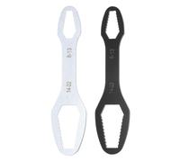 sourcing map Double-Ended Torx Wrench 9/18"-1/2"(8-22mm) Multifunctional Universal Self-Tightening Wrench Tool 0.14" Thick Torx Spanner Key Set for Outdoor Auto Machine Repair, Silver Black