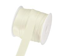 sourcing map Double Fold Bias Tape for Sewing, 1 Inch x 25 Yards Satin Bias Binding Tape Continuous Bulk for Quilting Binding Seaming Hemming Fabric Piping DIY Craft, Beige White