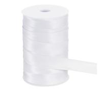 sourcing map Double Fold Bias Tape for Sewing, 1 Inch x 55 Yards Satin Bias Binding Tape Continuous Bulk for Quilting Binding Seaming Hemming Fabric Piping DIY Craft, White