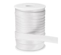 sourcing map Double Fold Bias Tape for Sewing, 5/8 Inch x 25 Yards Satin Bias Binding Tape Continuous Bulk for Quilting Binding Seaming Hemming Fabric Piping DIY Craft, White