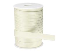 sourcing map Double Fold Bias Tape for Sewing 5/8 inch x 25 Yards Satin Pre-fold Continuous Binding Tape for Seaming Quilting Hemming Binding DIY Crafts, Beige White