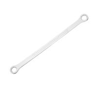 sourcing map Double Head Box End Wrench 20 x 21mm 45# Steel Nickel Plating 0 Degree Offset Extra Long Box End Spanner Hand Tool with 12 Tooth for Automotive Repair Maintenance Mechanical